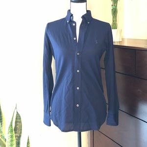 Women’s Ralph Lauren Knit Oxford Button Down Shirt